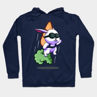 Flying Rabbit with Carrot Rocket Hoodie